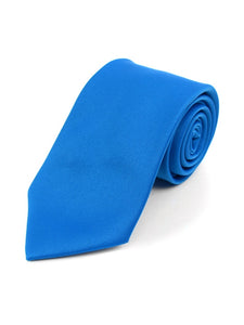 Boy's Age 12-18 Solid Color Poly Neck Tie Boy's Solid Color Neck Tie TheDapperTie Cobalt 49" 