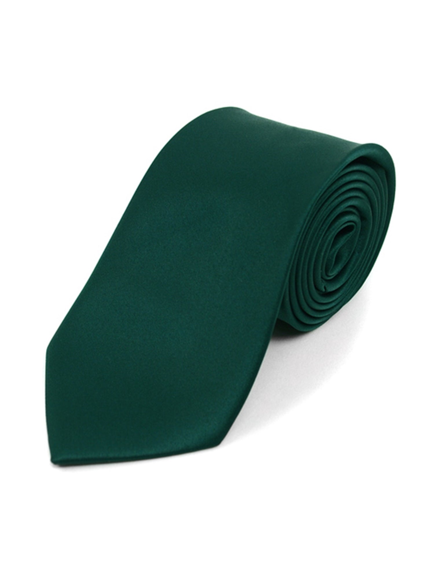 Boy's Age 12-18 Solid Color Poly Neck Tie Boy's Solid Color Neck Tie TheDapperTie Hunter Green 49" 