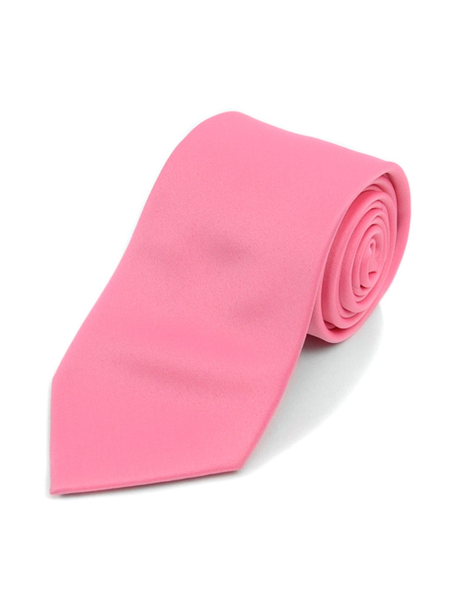 Boy's Age 12-18 Solid Color Poly Neck Tie Boy's Solid Color Neck Tie TheDapperTie Hot Pink 49" 