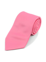 Load image into Gallery viewer, Boy&#39;s Age 12-18 Solid Color Poly Neck Tie Boy&#39;s Solid Color Neck Tie TheDapperTie Hot Pink 49&quot; 
