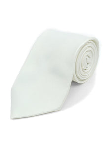Boy's Age 12-18 Solid Color Poly Neck Tie Boy's Solid Color Neck Tie TheDapperTie Off White 49" 