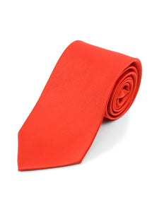 Boy's Age 12-18 Solid Color Poly Neck Tie Boy's Solid Color Neck Tie TheDapperTie Red 49" 