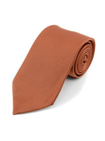Load image into Gallery viewer, Boy&#39;s Age 12-18 Solid Color Poly Neck Tie Boy&#39;s Solid Color Neck Tie TheDapperTie Rust 49&quot; 

