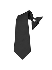 Boy's Solid Color Pre-tied Clip On Neck Tie Neck Tie TheDapperTie Black 8" x 2.5" 