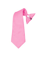 Load image into Gallery viewer, Boy&#39;s Solid Color Pre-tied Clip On Neck Tie Neck Tie TheDapperTie Hot Pink 8&quot; x 2.5&quot; 
