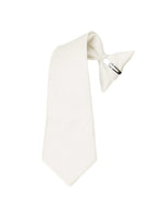 Load image into Gallery viewer, Boy&#39;s Solid Color Pre-tied Clip On Neck Tie Neck Tie TheDapperTie Off White 8&quot; x 2.5&quot; 
