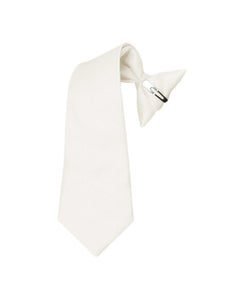 Boy's Solid Color Pre-tied Clip On Neck Tie Neck Tie TheDapperTie Off White 8" x 2.5" 
