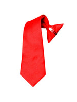 Load image into Gallery viewer, Boy&#39;s Solid Color Pre-tied Clip On Neck Tie Neck Tie TheDapperTie Red 8&quot; x 2.5&quot; 
