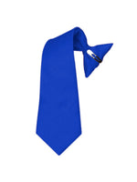 Load image into Gallery viewer, Boy&#39;s Solid Color Pre-tied Clip On Neck Tie Neck Tie TheDapperTie Royal Blue 8&quot; x 2.5&quot; 
