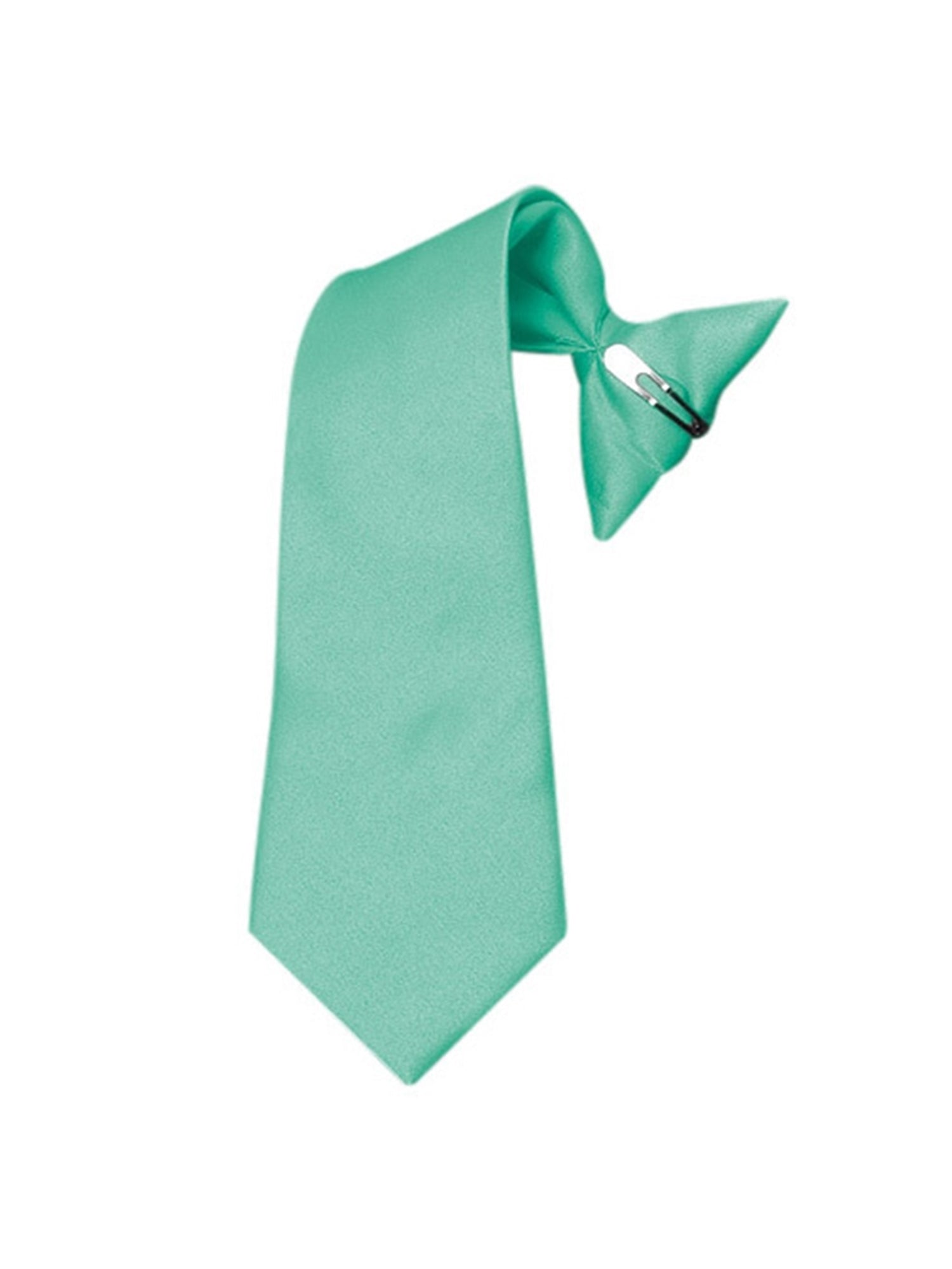 Boy's Solid Color Pre-tied Clip On Neck Tie Neck Tie TheDapperTie Turquoise 8" x 2.5" 