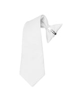 Load image into Gallery viewer, Boy&#39;s Solid Color Pre-tied Clip On Neck Tie Neck Tie TheDapperTie White 8&quot; x 2.5&quot; 
