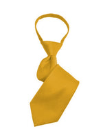 Load image into Gallery viewer, Boy&#39;s Solid Color Pre-tied Zipper Neck Tie Dapper Neckwear TheDapperTie Yellow 8&quot; x 2&quot; 
