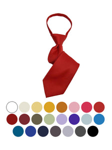 Boy's Solid Color Pre-tied Zipper Neck Tie Dapper Neckwear TheDapperTie   