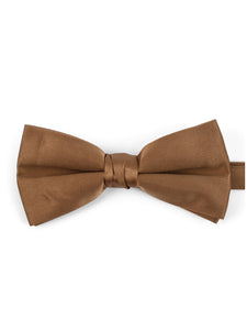 Men's Pre-tied Adjustable Length Bow Tie - Formal Tuxedo Solid Color Men's Solid Color Bow Tie TheDapperTie Light Brown One Size 
