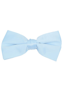 Young Boy's Pre-tied Clip On Bow Tie - Formal Tuxedo Solid Color Boy's Solid Color Bow Tie TheDapperTie Baby Blue One Size 