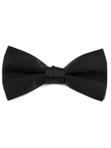 Young Boy's Pre-tied Clip On Bow Tie - Formal Tuxedo Solid Color Boy's Solid Color Bow Tie TheDapperTie Black One Size 