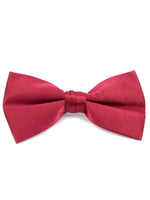 Load image into Gallery viewer, Young Boy&#39;s Pre-tied Clip On Bow Tie - Formal Tuxedo Solid Color Boy&#39;s Solid Color Bow Tie TheDapperTie Burgundy One Size 
