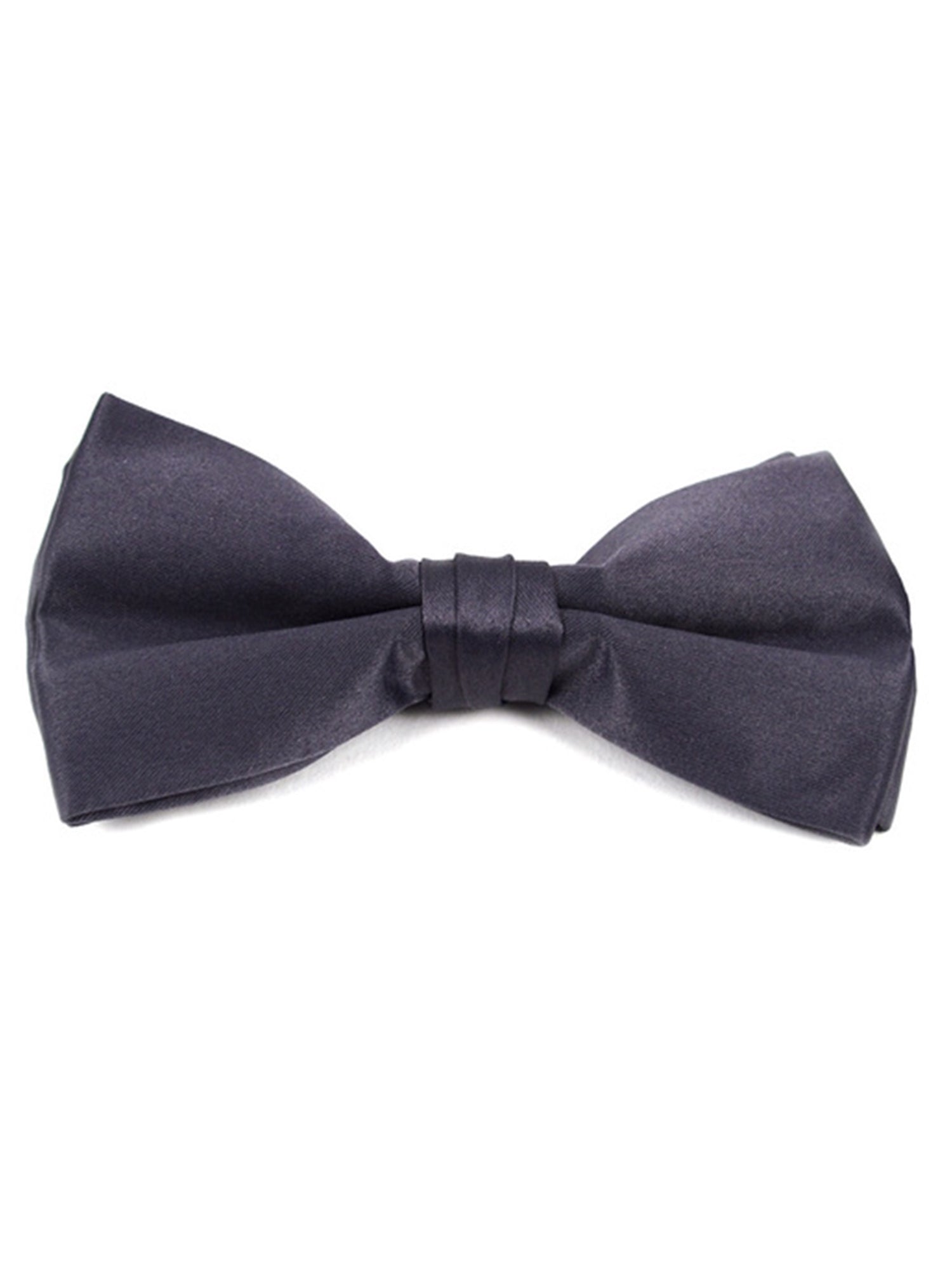 Young Boy's Pre-tied Clip On Bow Tie - Formal Tuxedo Solid Color Boy's Solid Color Bow Tie TheDapperTie Charcoal One Size 