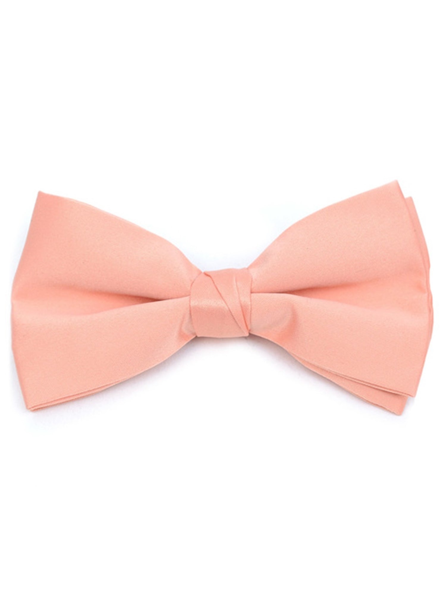 Men's Pre-tied Clip On Bow Tie - Formal Tuxedo Solid Color Men's Solid Color Bow Tie TheDapperTie Coral One Size 