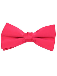 Young Boy's Pre-tied Adjustable Length Bow Tie - Formal Tuxedo Solid Color Boy's Solid Color Bow Tie TheDapperTie Fuchsia One Size 