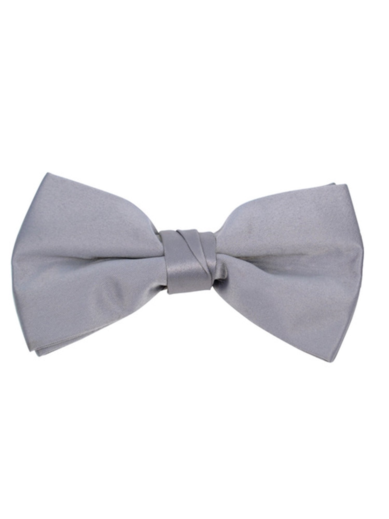 Men's Pre-tied Adjustable Length Bow Tie - Formal Tuxedo Solid Color Men's Solid Color Bow Tie TheDapperTie Gray One Size 