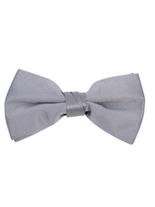 Young Boy's Pre-tied Adjustable Length Bow Tie - Formal Tuxedo Solid Color Boy's Solid Color Bow Tie TheDapperTie Gray One Size 