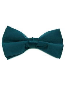 Young Boy's Pre-tied Clip On Bow Tie - Formal Tuxedo Solid Color Boy's Solid Color Bow Tie TheDapperTie Hunter Green One Size 