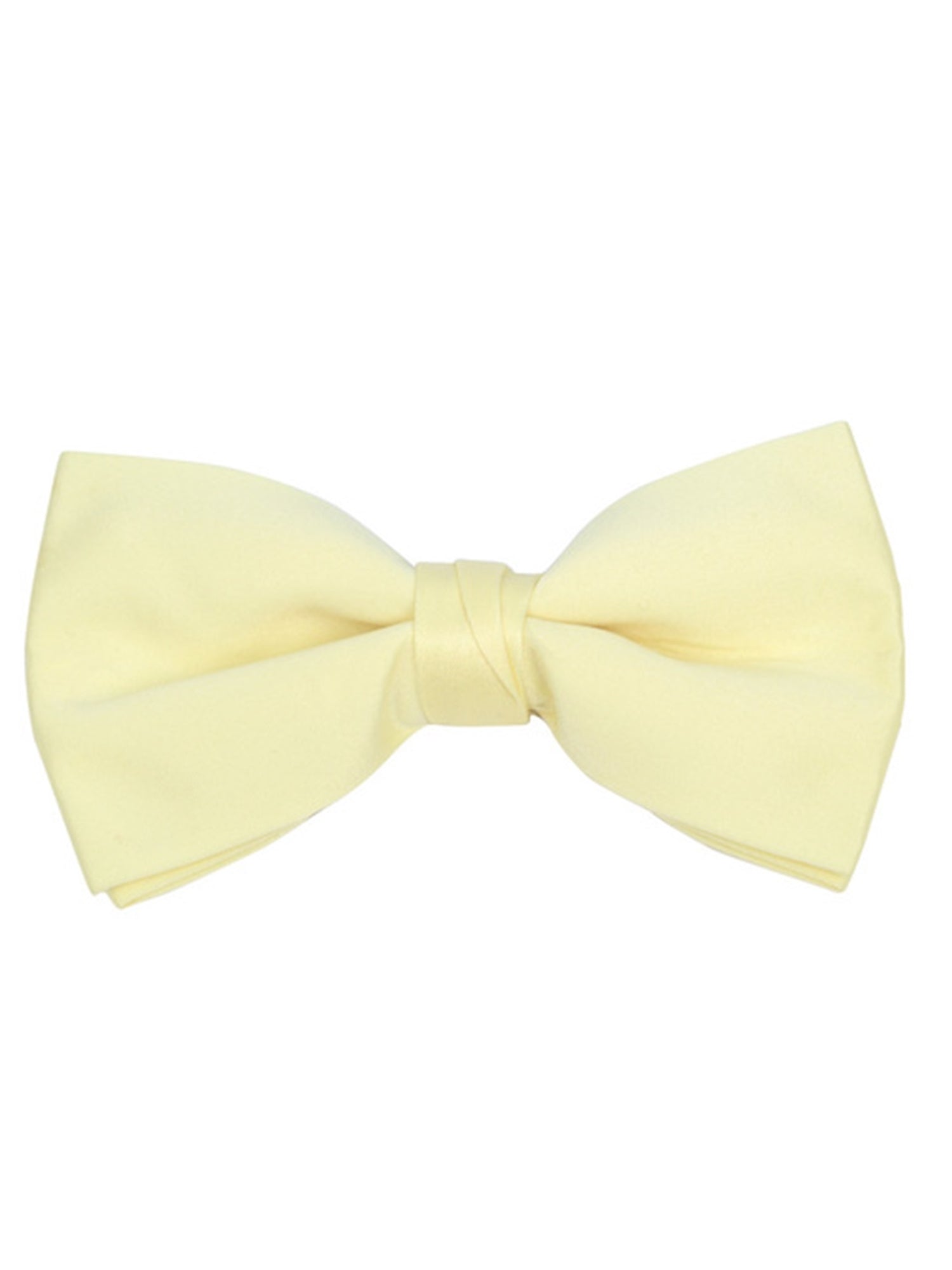 Men's Pre-tied Clip On Bow Tie - Formal Tuxedo Solid Color Men's Solid Color Bow Tie TheDapperTie Light Yellow One Size 