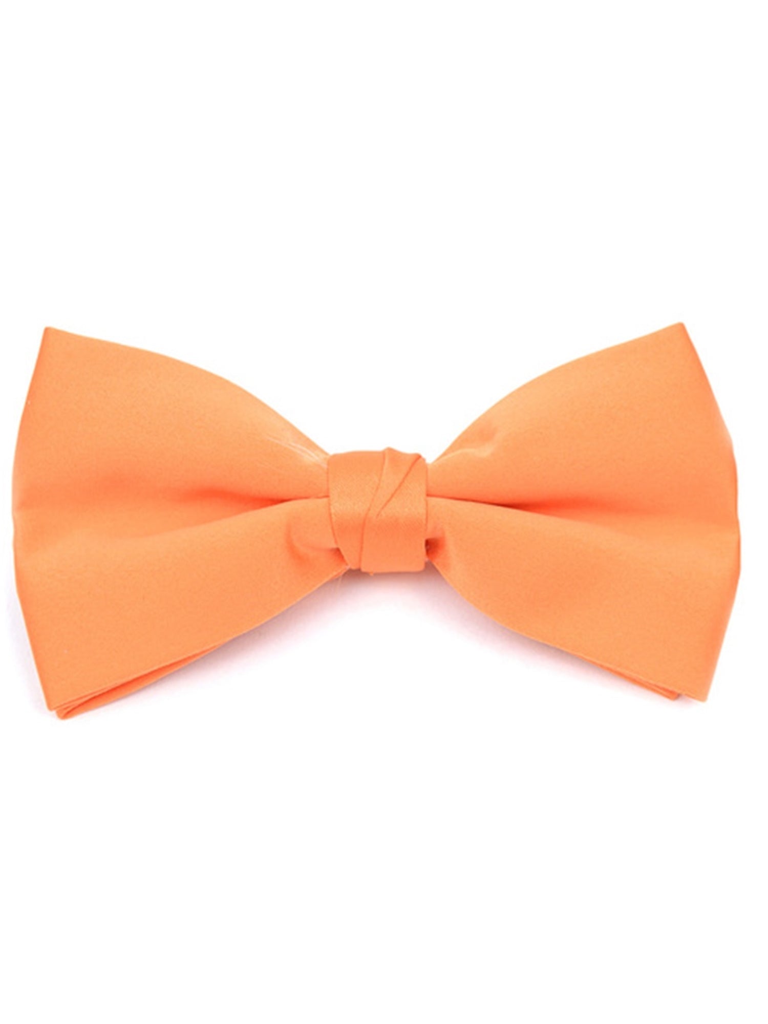 Men's Pre-tied Adjustable Length Bow Tie - Formal Tuxedo Solid Color Men's Solid Color Bow Tie TheDapperTie Orange One Size 