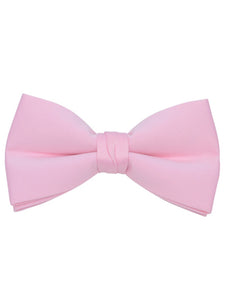 Young Boy's Pre-tied Clip On Bow Tie - Formal Tuxedo Solid Color Boy's Solid Color Bow Tie TheDapperTie Pink One Size 