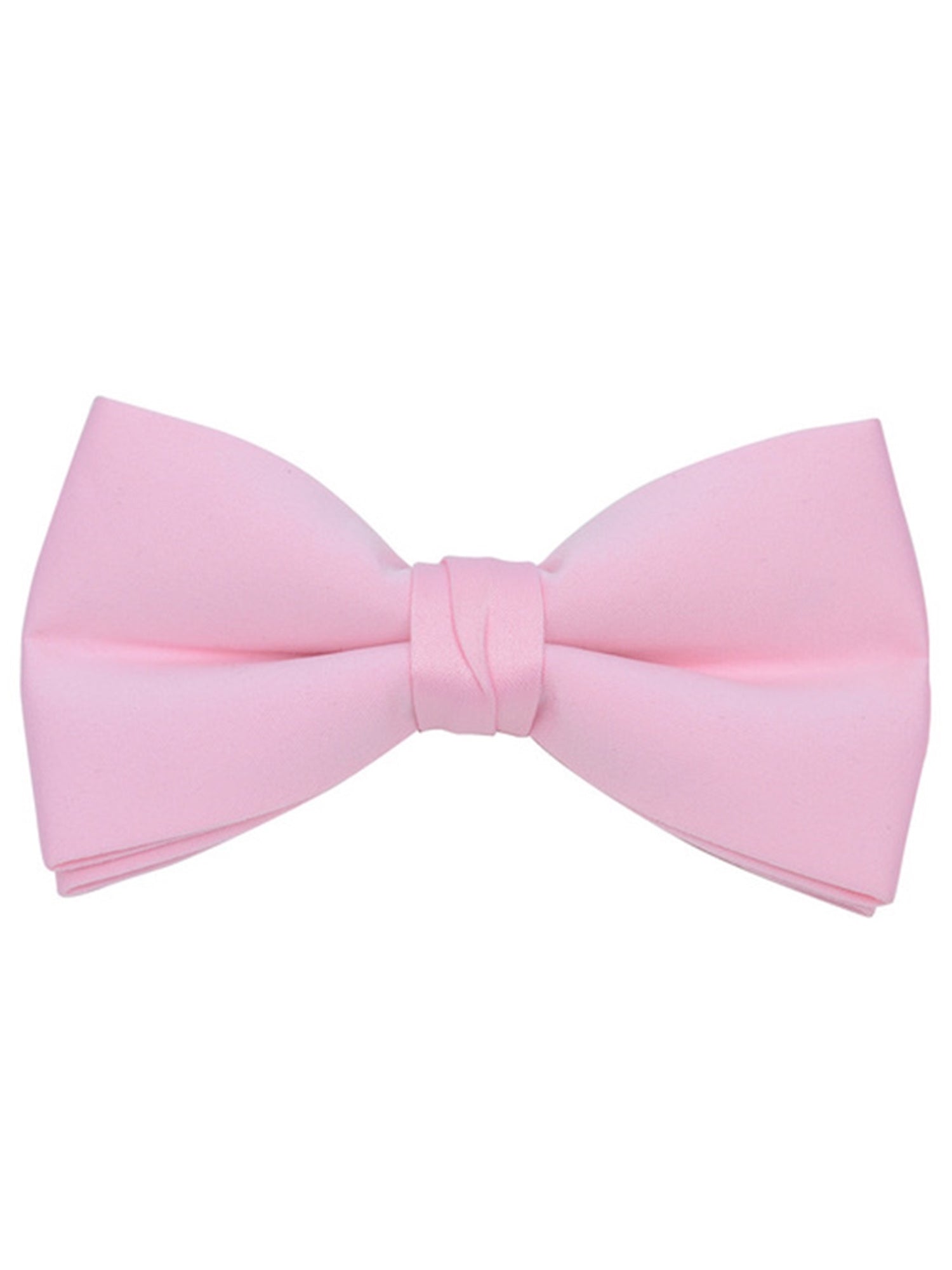 Men's Pre-tied Clip On Bow Tie - Formal Tuxedo Solid Color Men's Solid Color Bow Tie TheDapperTie Pink One Size 