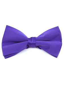 Young Boy's Pre-tied Clip On Bow Tie - Formal Tuxedo Solid Color Boy's Solid Color Bow Tie TheDapperTie Purple One Size 