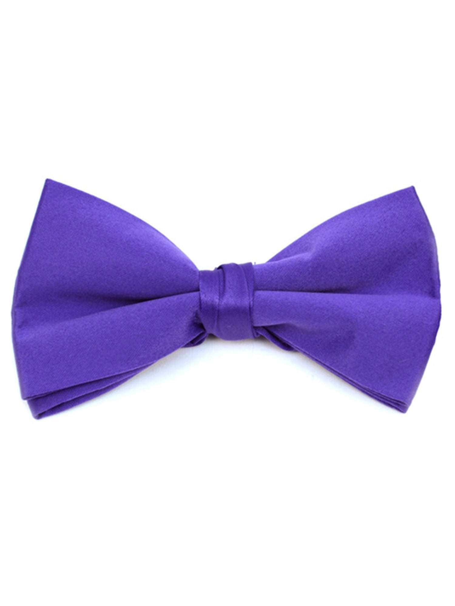 Men's Pre-tied Adjustable Length Bow Tie - Formal Tuxedo Solid Color Men's Solid Color Bow Tie TheDapperTie Purple One Size 