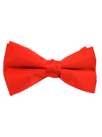 Load image into Gallery viewer, Young Boy&#39;s Pre-tied Clip On Bow Tie - Formal Tuxedo Solid Color Boy&#39;s Solid Color Bow Tie TheDapperTie Red One Size 
