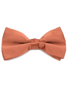 Young Boy's Pre-tied Clip On Bow Tie - Formal Tuxedo Solid Color Boy's Solid Color Bow Tie TheDapperTie Rust One Size 
