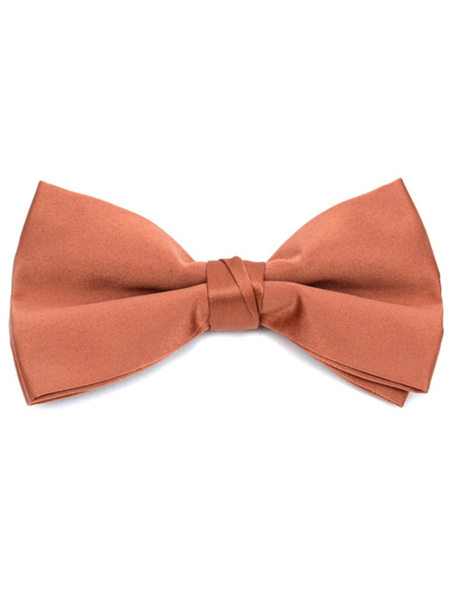 Men's Pre-tied Adjustable Length Bow Tie - Formal Tuxedo Solid Color Men's Solid Color Bow Tie TheDapperTie Rust One Size 