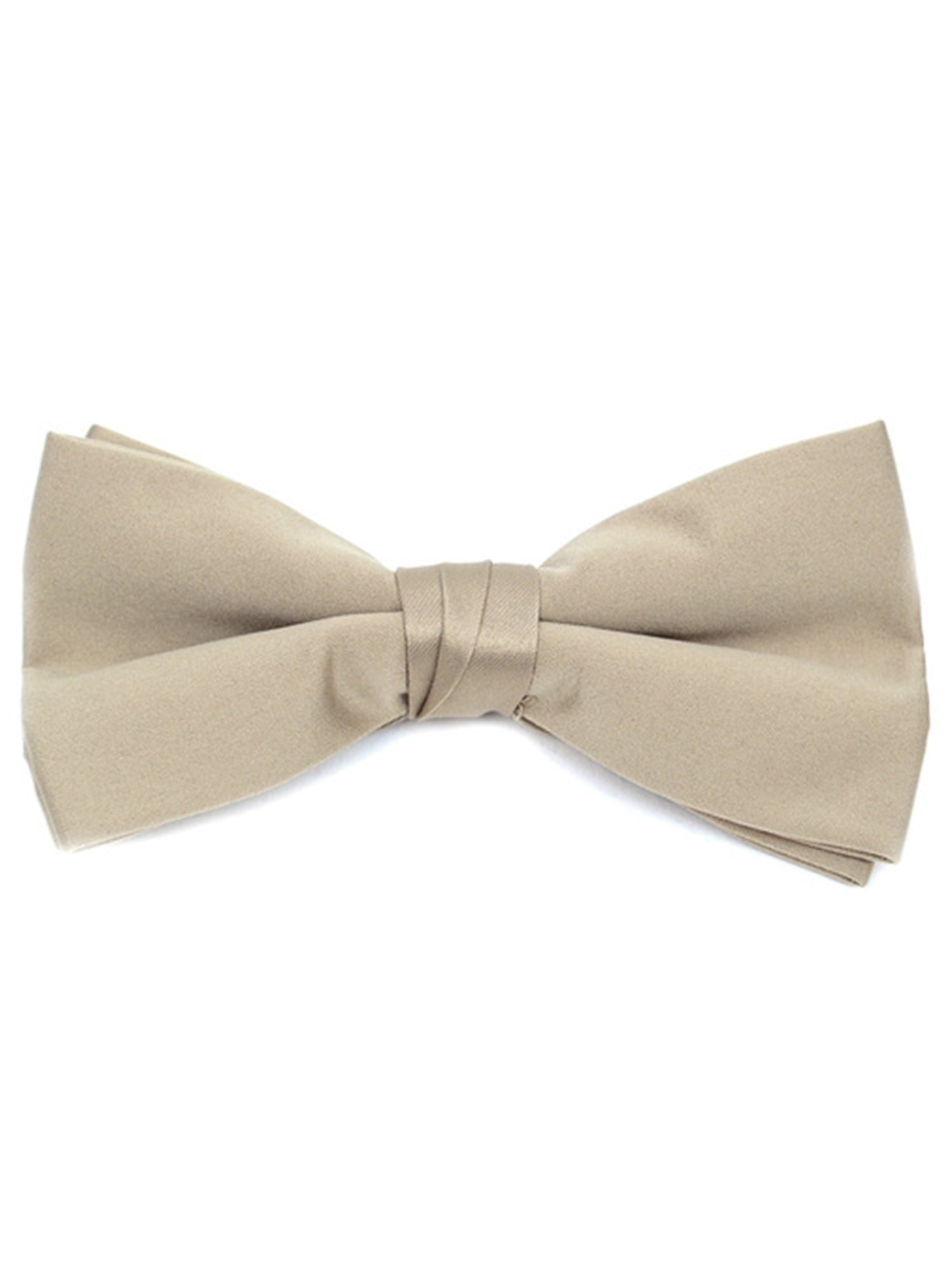 Men's Pre-tied Clip On Bow Tie - Formal Tuxedo Solid Color Men's Solid Color Bow Tie TheDapperTie Taupe One Size 