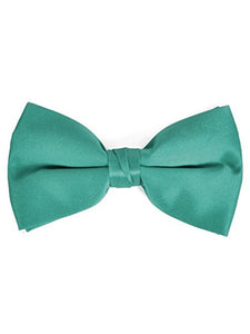Men's Pre-tied Clip On Bow Tie - Formal Tuxedo Solid Color Men's Solid Color Bow Tie TheDapperTie Turquoise Green One Size 