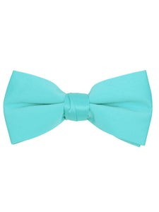 Men's Pre-tied Clip On Bow Tie - Formal Tuxedo Solid Color Men's Solid Color Bow Tie TheDapperTie Turquoise Blue One Size 