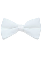 Load image into Gallery viewer, Young Boy&#39;s Pre-tied Adjustable Length Bow Tie - Formal Tuxedo Solid Color Boy&#39;s Solid Color Bow Tie TheDapperTie White One Size 
