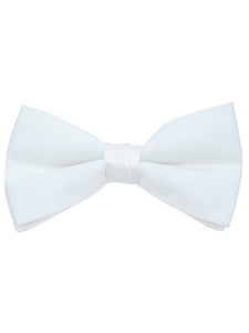 Men's Pre-tied Clip On Bow Tie - Formal Tuxedo Solid Color Men's Solid Color Bow Tie TheDapperTie White One Size 