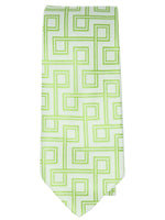 Load image into Gallery viewer, Men&#39;s Silk Woven Wedding Neck Tie Collection Neck Tie TheDapperTie Green Geometric Regular 
