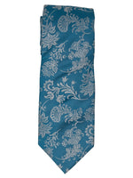 Load image into Gallery viewer, Men&#39;s Silk Woven Wedding Neck Tie Collection Neck Tie TheDapperTie Blue And White Paisley Regular 
