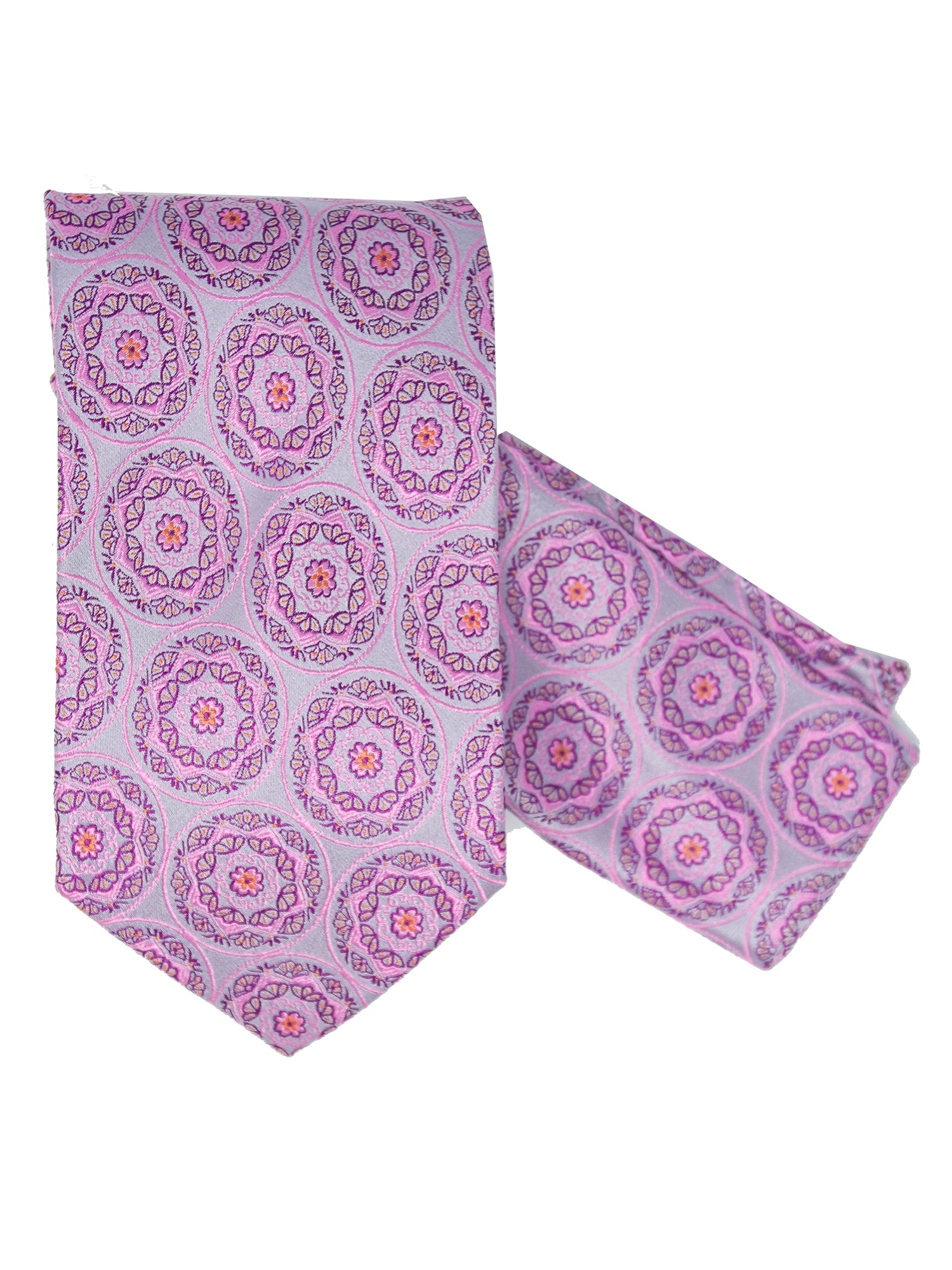 Men's Silk Woven Wedding Neck Tie With Handkerchief Neck Tie TheDapperTie Pink Geometric Regular 