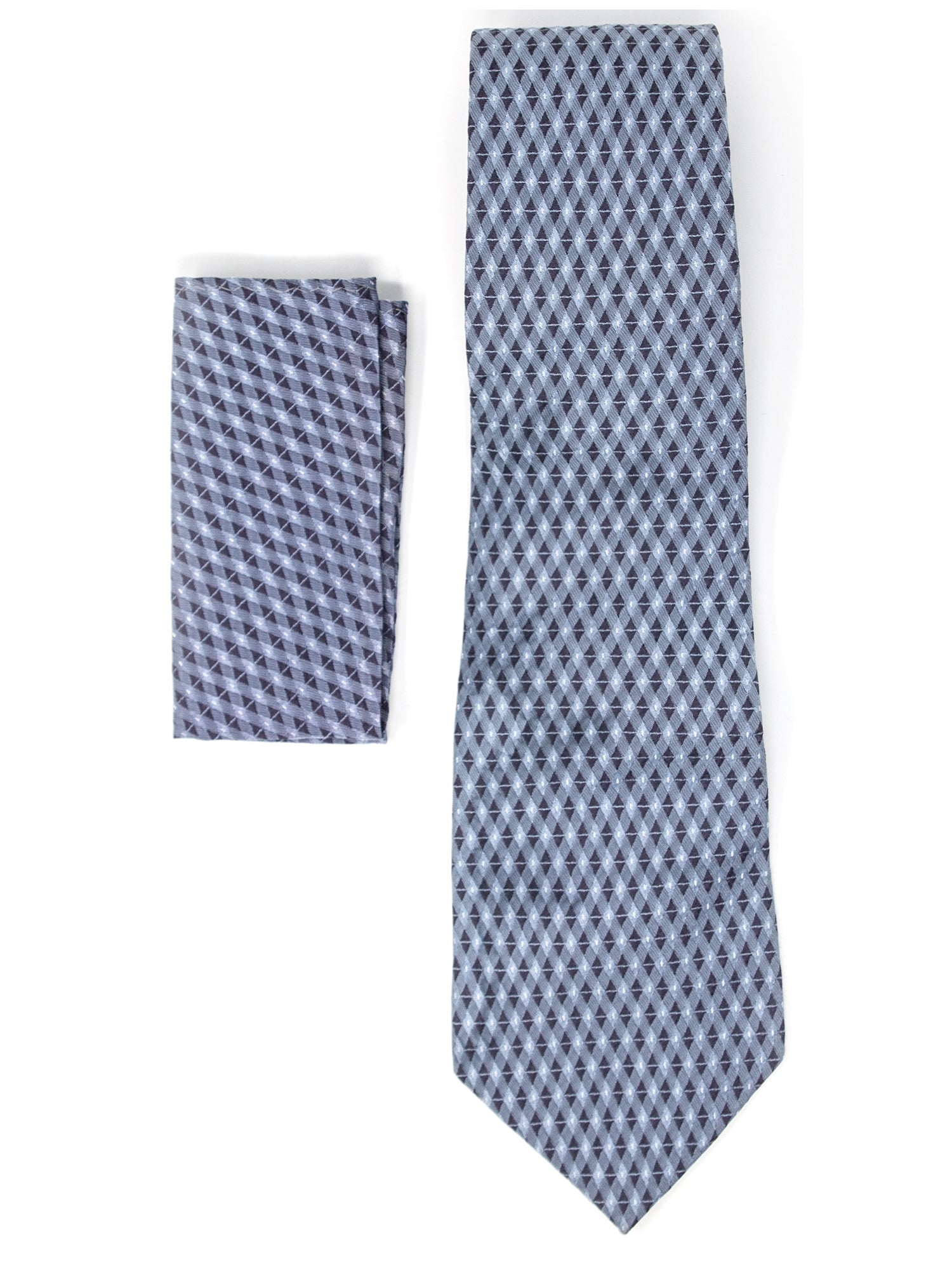 Men's Silk Woven Wedding Neck Tie With Handkerchief Neck Tie TheDapperTie Grey And Black Checks Regular 
