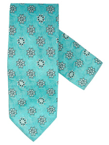 Men's Silk Woven Wedding Neck Tie With Handkerchief Neck Tie TheDapperTie Green Geometric Regular 