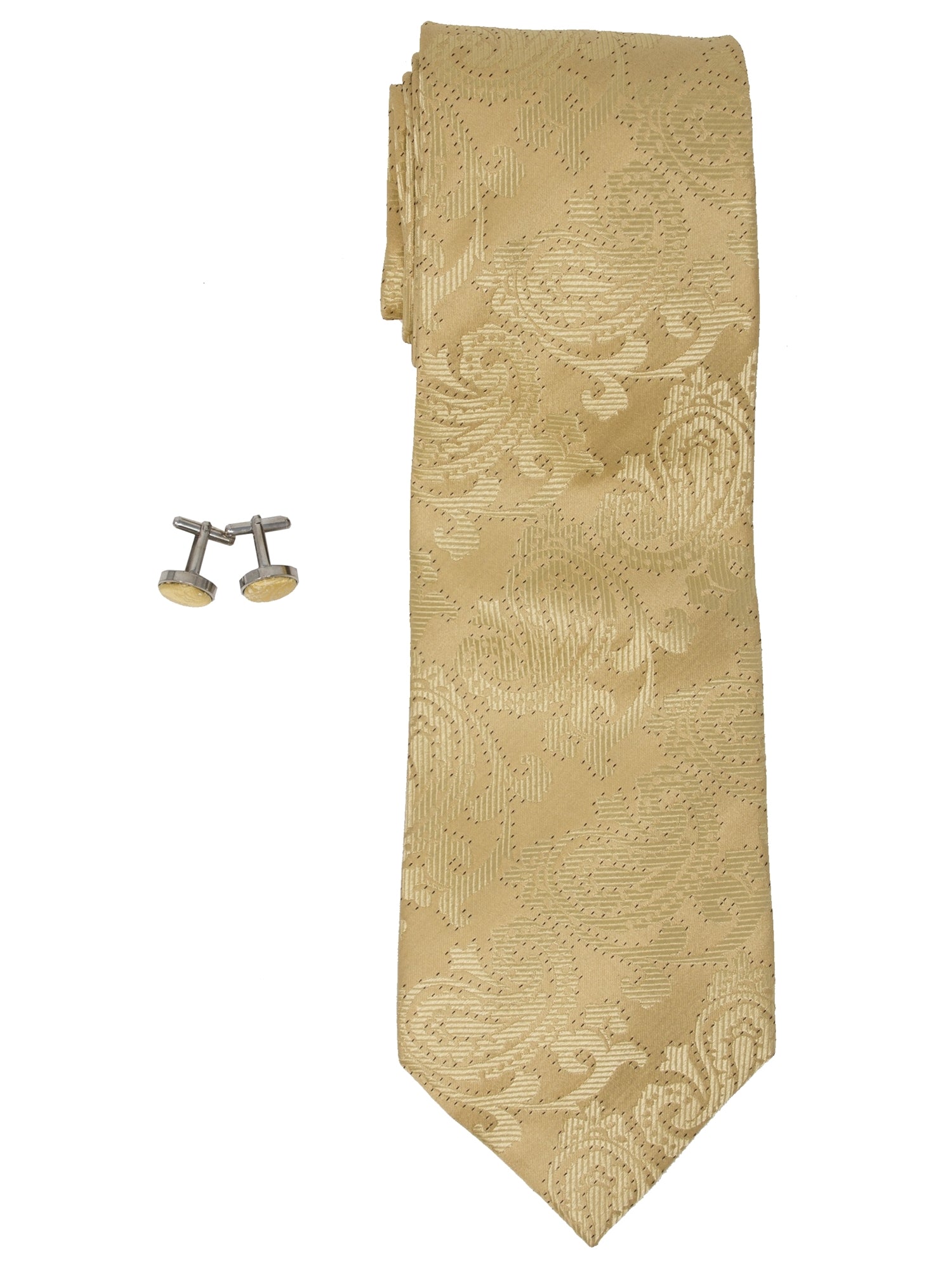 Men's Silk Wedding Neck Tie And Cufflinks set Collection Neck Tie TheDapperTie Yellow Paisley Regular 