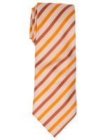 Load image into Gallery viewer, Men&#39;s Silk Woven Wedding Neck Tie Collection Neck Tie TheDapperTie Yellow And Copper Stripes Regular 
