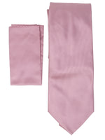 Load image into Gallery viewer, Men&#39;s Silk Woven Wedding Neck Tie With Handkerchief Neck Tie TheDapperTie Pink Solid Regular 
