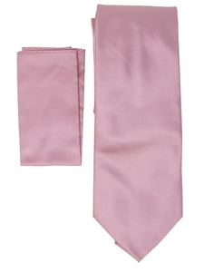 Men's Silk Woven Wedding Neck Tie With Handkerchief Neck Tie TheDapperTie Pink Solid Regular 